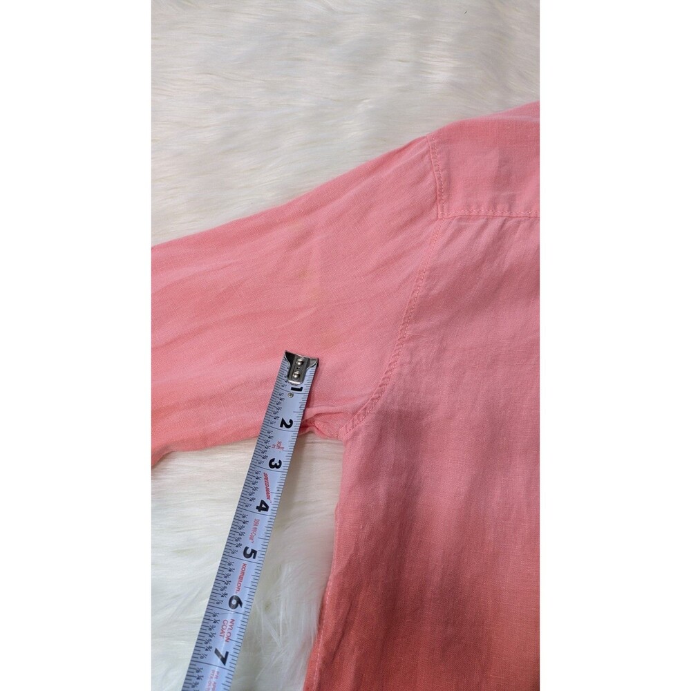 Tommy Bahama Men’s Linen Shirt Pink Long Sleeve Button Down Medium - Picture 8 of 12